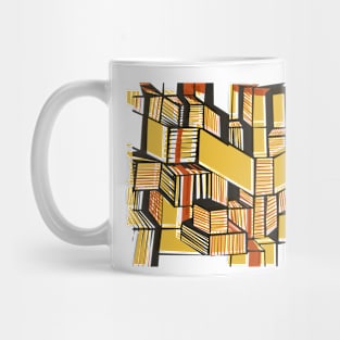 Geometric city street art yellow Mug